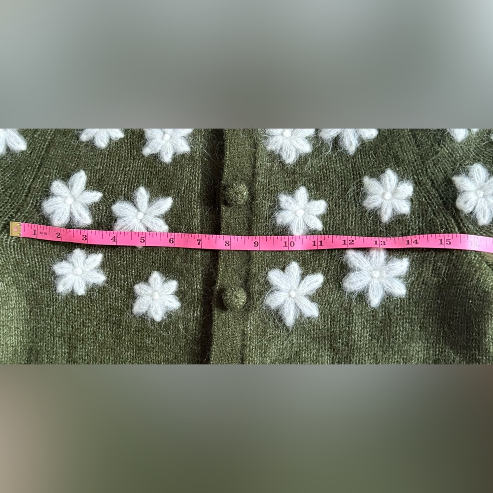 Sezane Andrew Cardigan Perfect Green/ Ecru - Size S - Picture 12 of 12